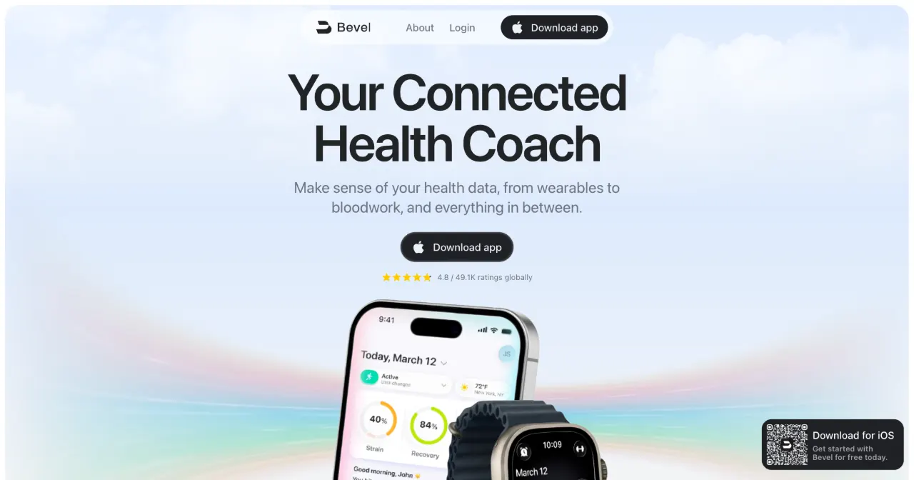 Capture d’écran du site Bevel Health
