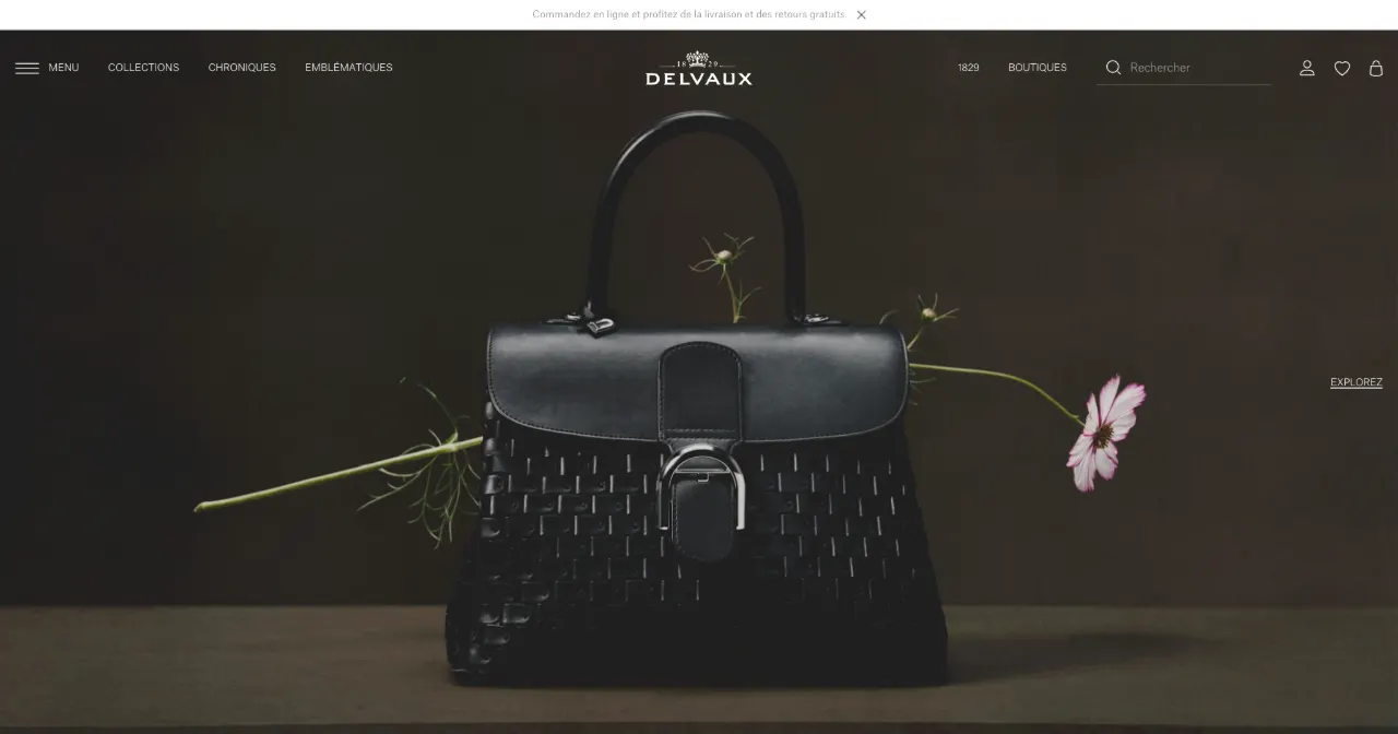 Capture d’écran du site Delvaux