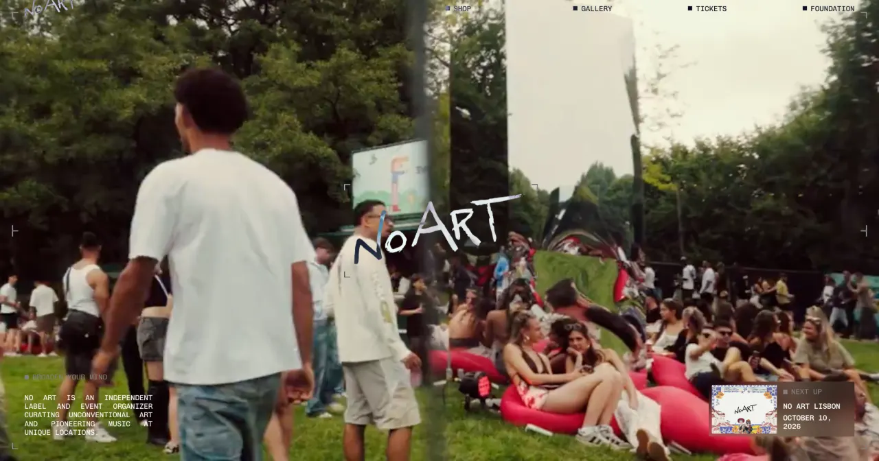 Capture d’écran du site No Art