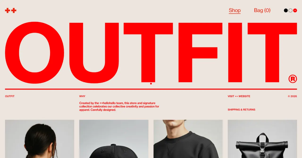Capture d’écran du site Outfit