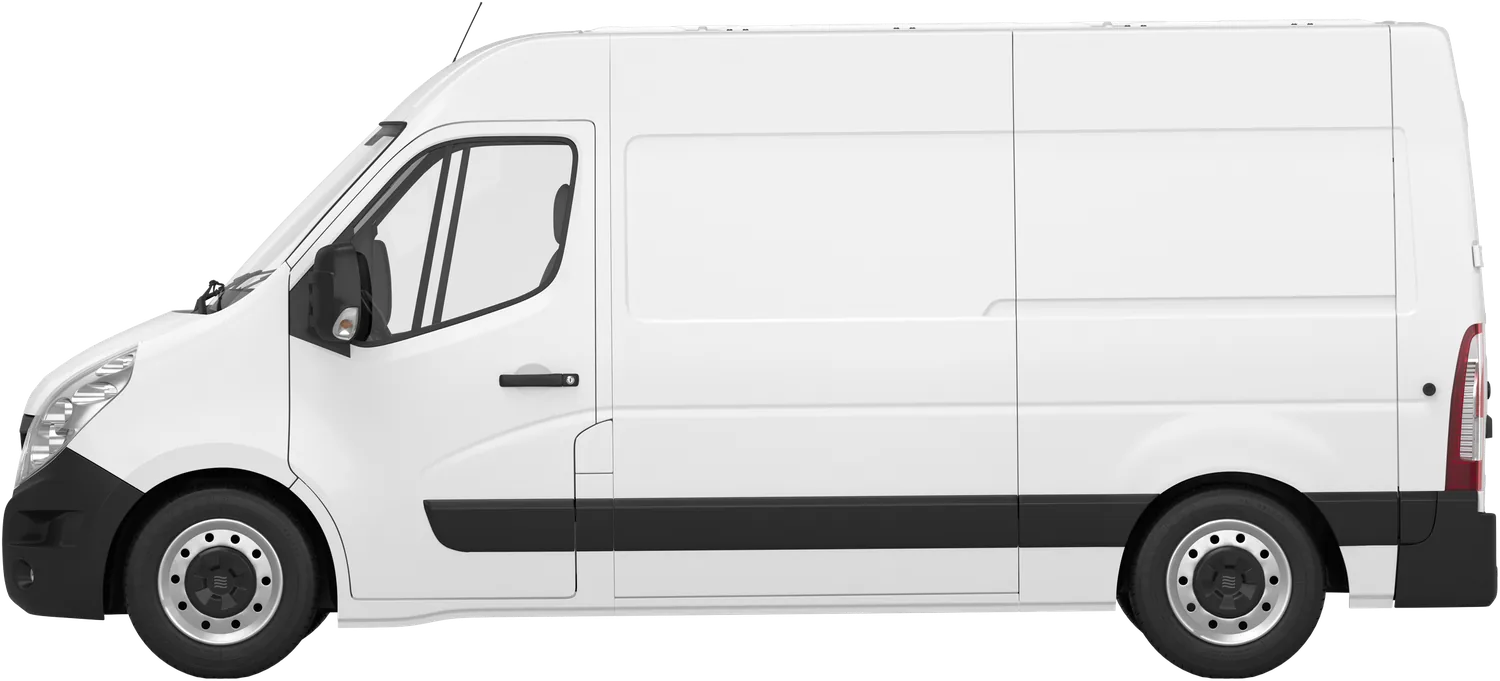 Le fourgon nu avant pose — L2H1 blanc constructeur, flanc vierge